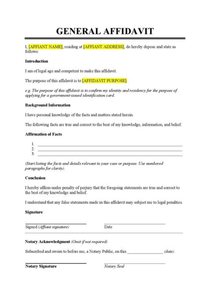 How do I make an affidavit of undertaking?