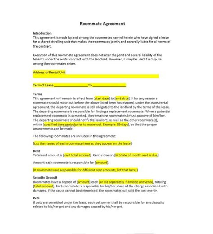 How do I write a roommate agreement?