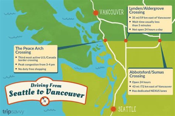 How long does it take to cross the border from Vancouver to Seattle?