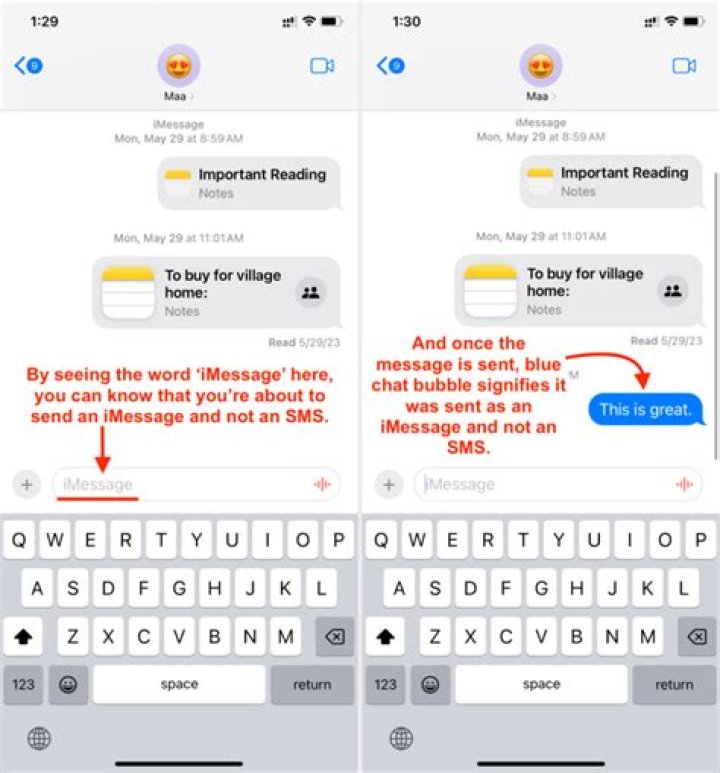What does the typing bubble mean on iMessage?