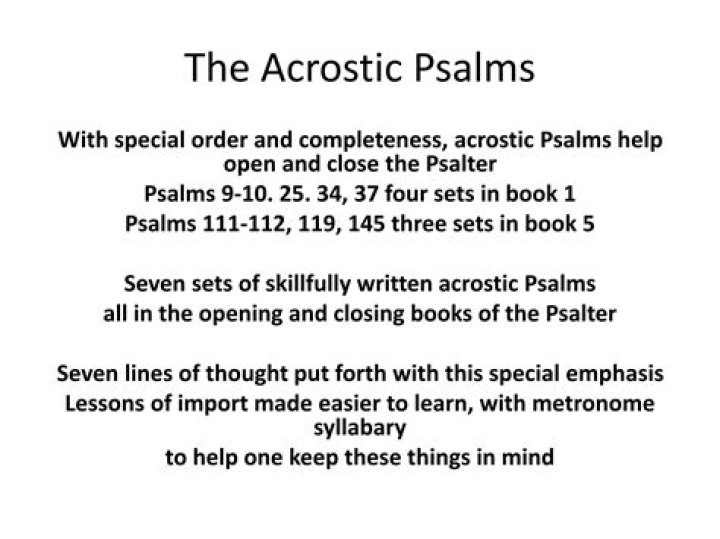 What is an acrostic psalms in the Bible?