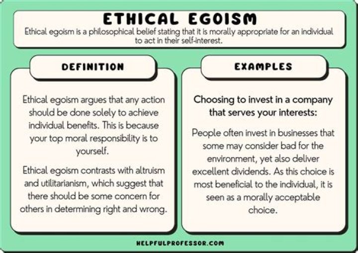 What is an example of egoism?