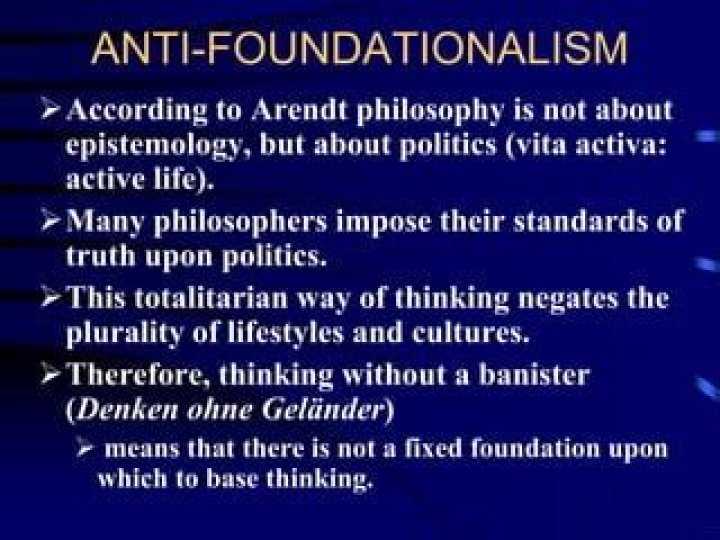 What is Foundationalism and anti Foundationalism?
