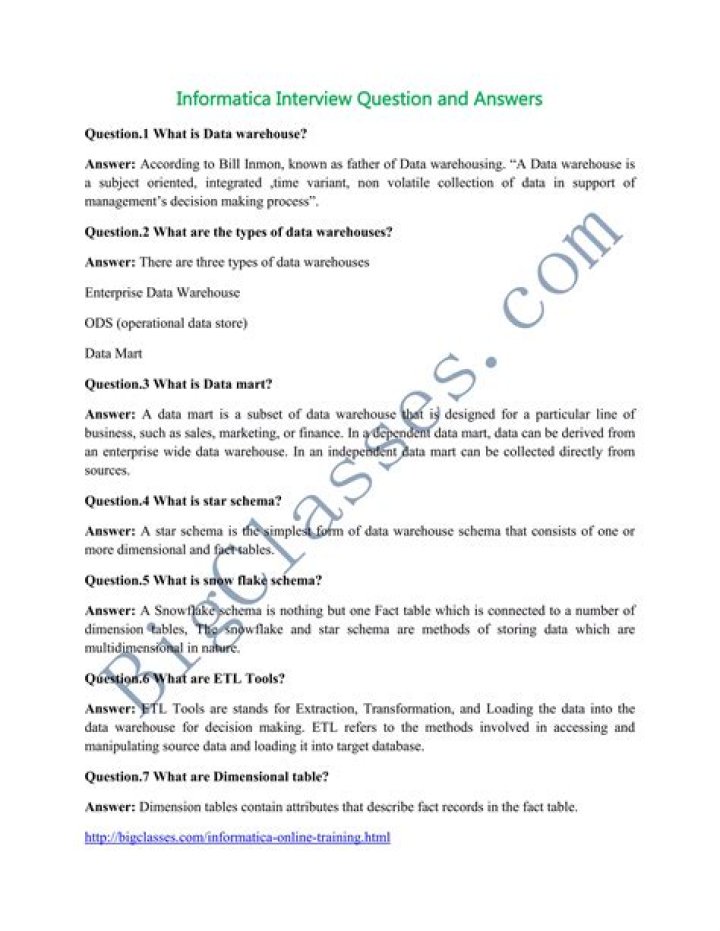What is Informatica interview questions?