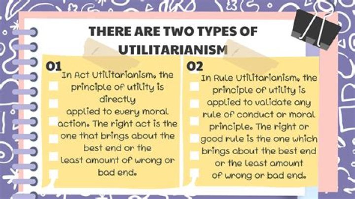 What is one example of using utilitarianism in our real world?