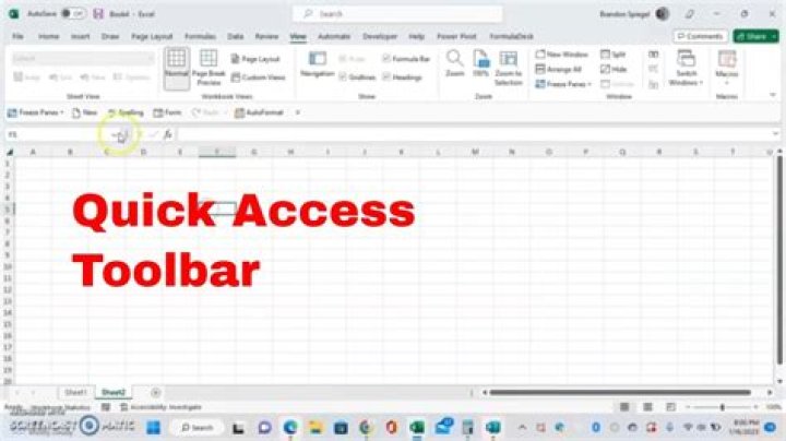 Where is Excel Quick Access toolbar?