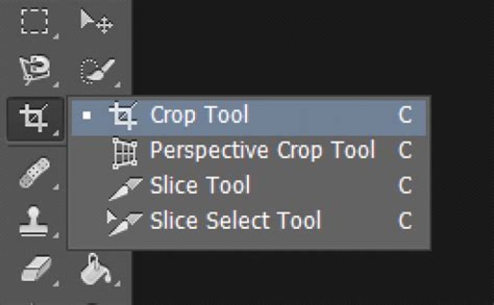 Where is the crop tool in Photoshop?